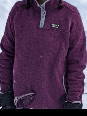 L.L. Bean Plum Fleece Pullover